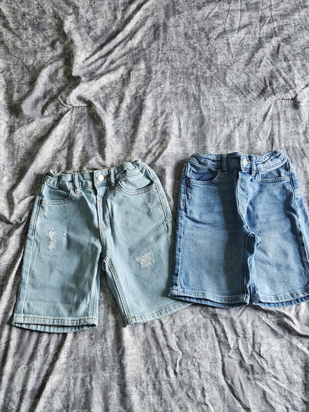 H&M Kids Light Blue and Medium Blue Denim Shorts Pair